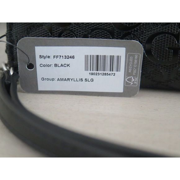 Guess FF713246 Women's Black Signature Amaryllis SLG Wristlet Clutch Zip Wallet - Picture 5 of 11